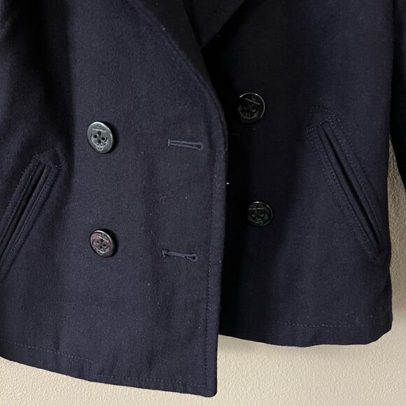 American Eagle Navy Wool Blend Academia Peacoat - Picture 3 of 6